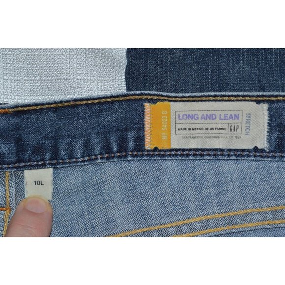 GAP Jeans Women’s 10 Blue Denim Medium Wash Mid Rise Long & Lean Stretch (F) - Picture 3 of 9